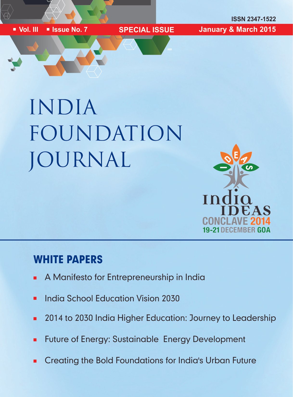 India Foundation Journal – January & March 2015