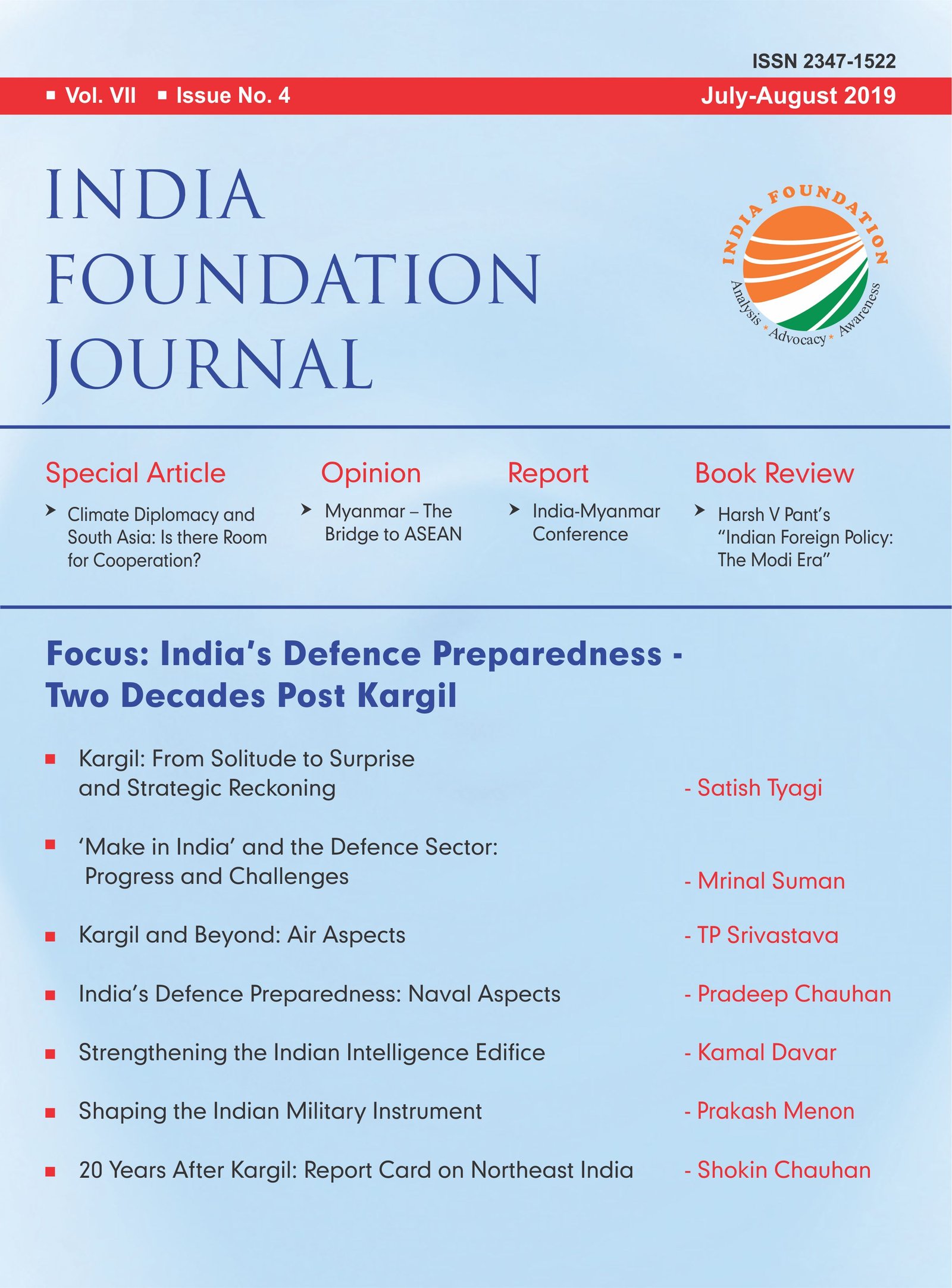India Foundation Journal July August 2019