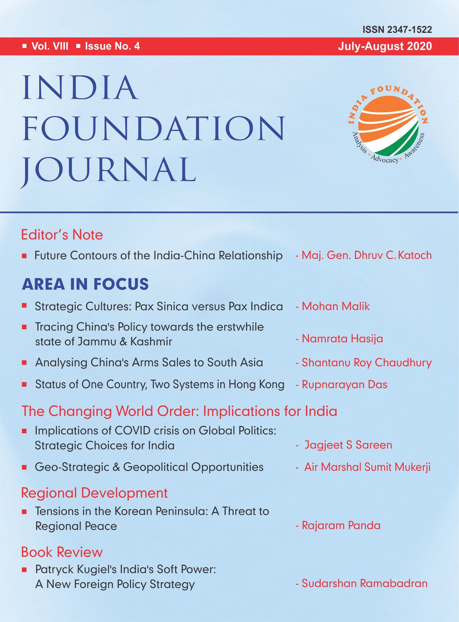 India Foundation Journal July August 2020