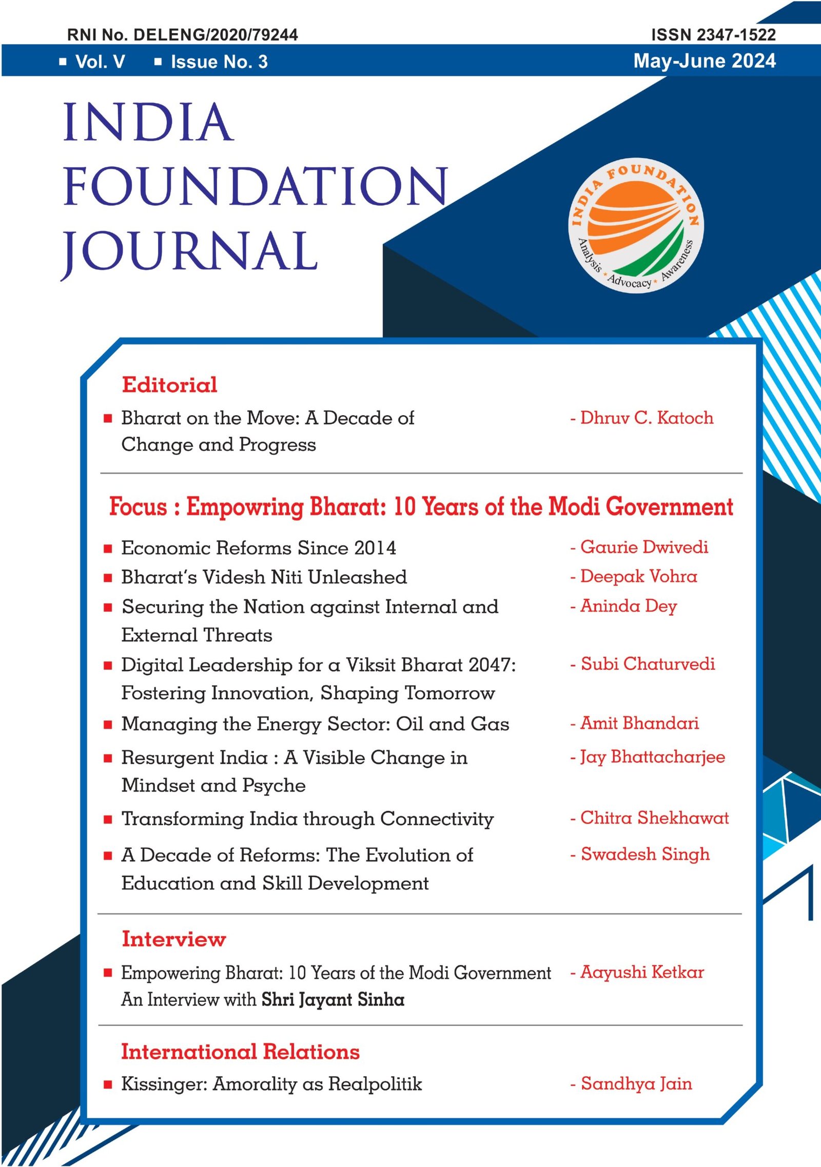 India Foundation Journal: May-June 2024
