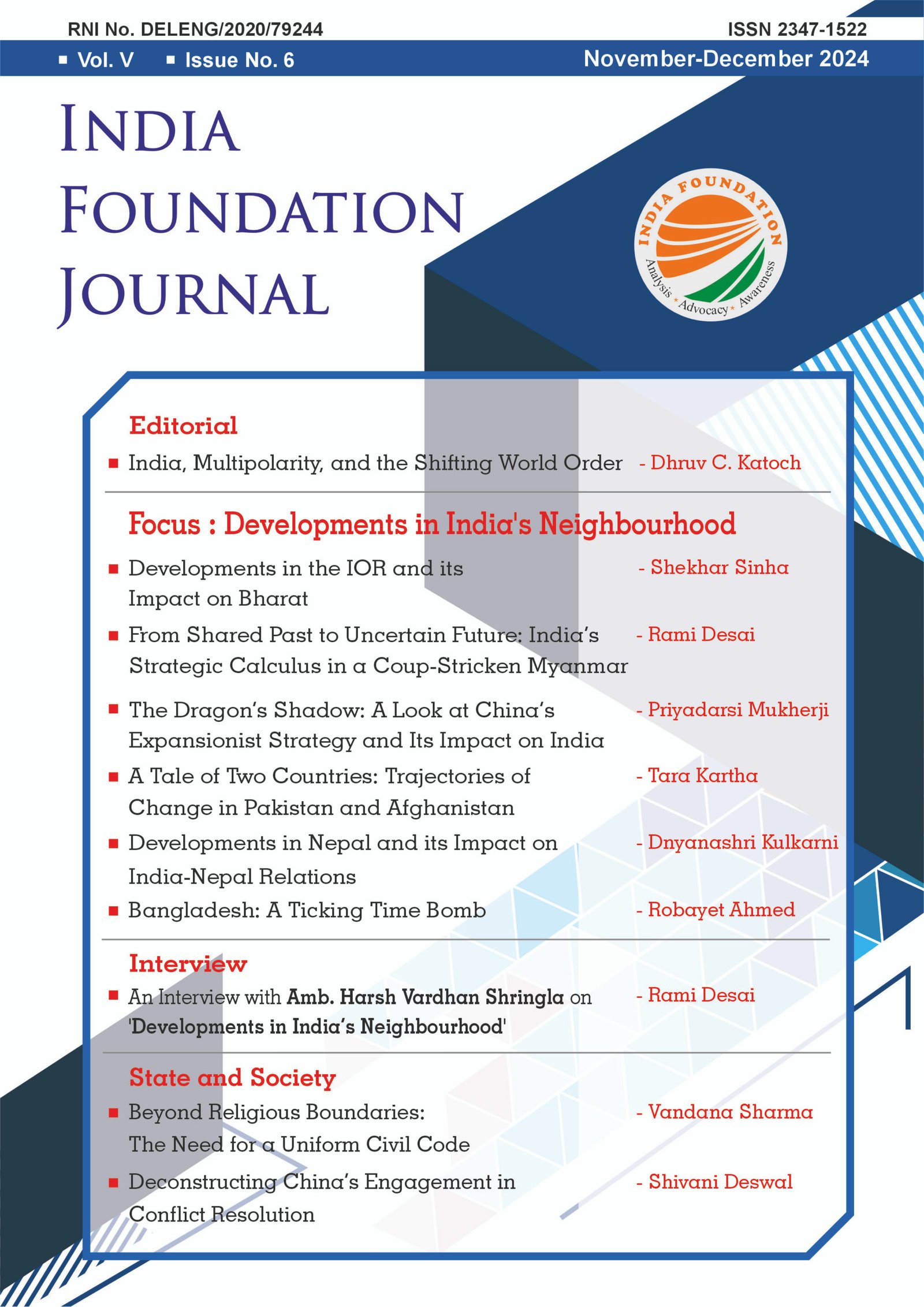 Nov-Dec 2024: India Foundation Journal