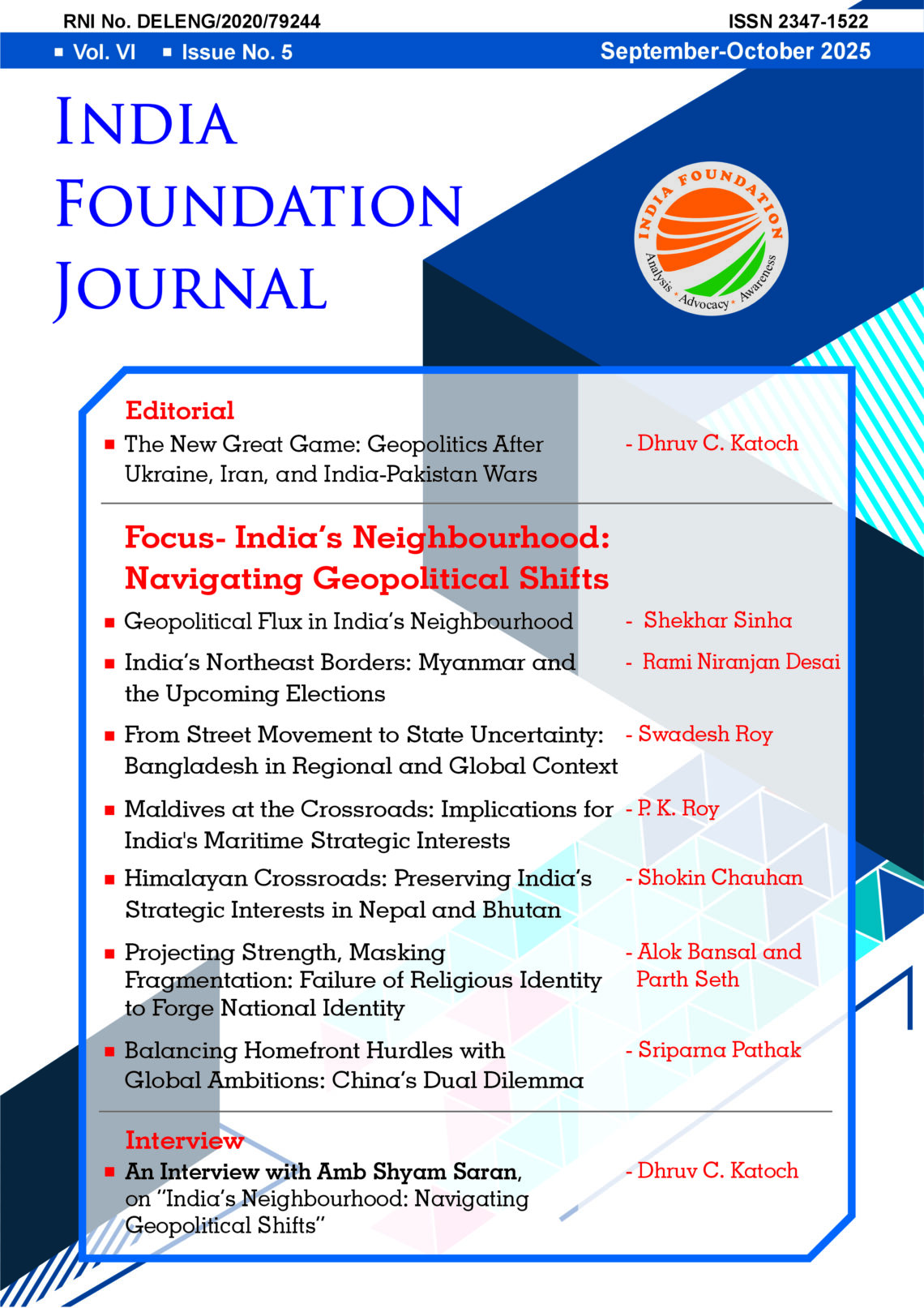 Sept – Oct 2025: India Foundation Journal