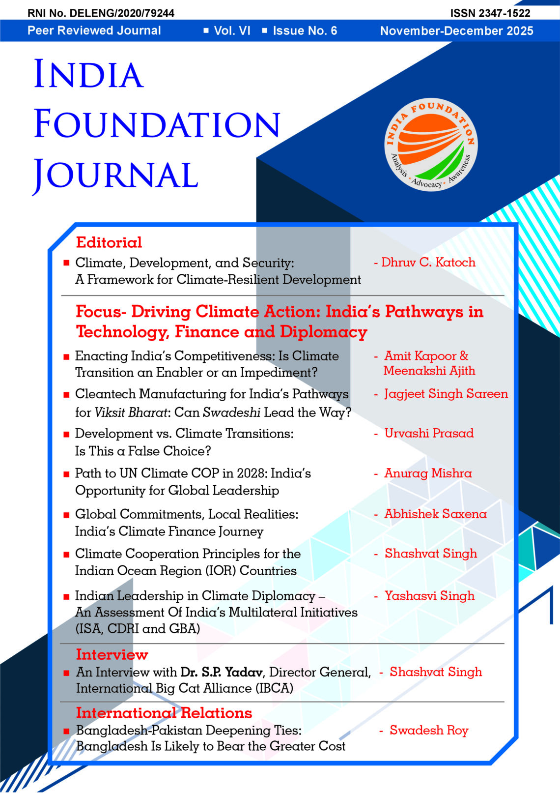 Nov-Dec 2025: India Foundation Journal