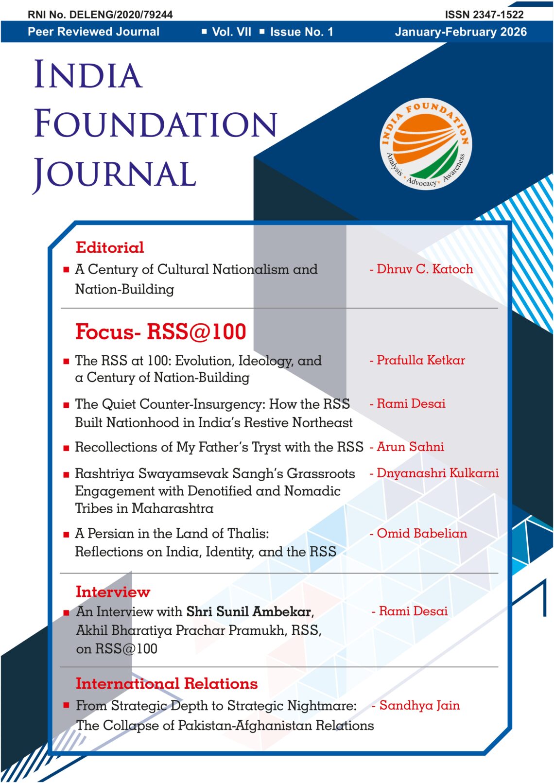 January-February 2026: India Foundation Journal