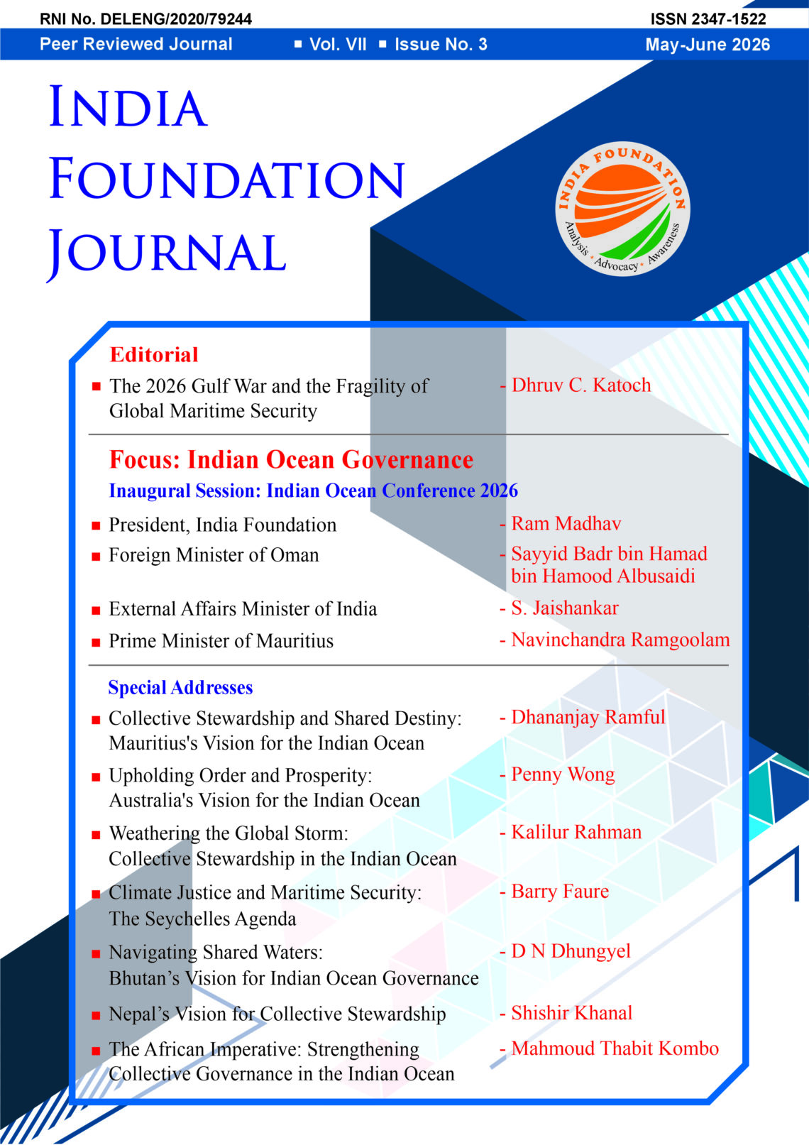 May-June 2026: India Foundation Journal